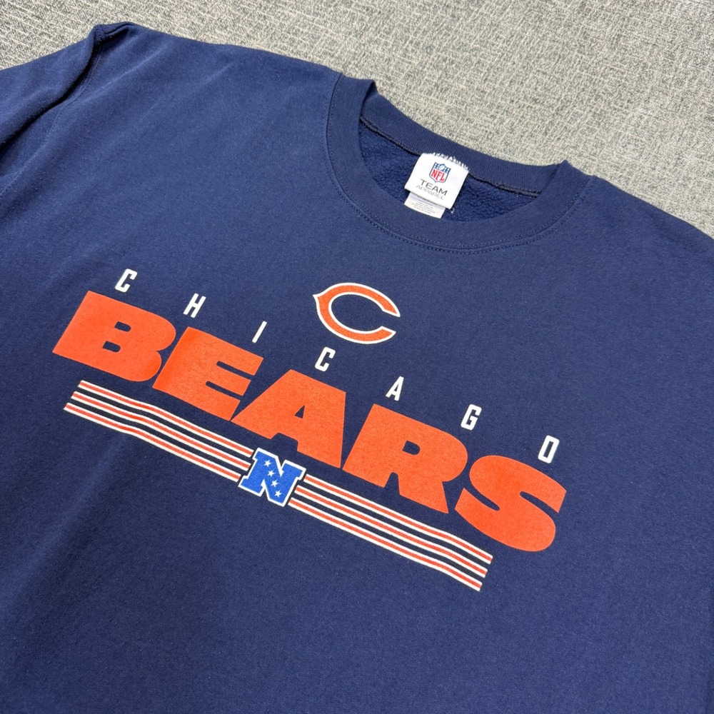 NFL Team Apparel Chicago Bears Sweatshirt Mens XL Navy Blue Crewneck Pullover